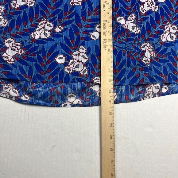 Ann Taylor V-Neck Blouse Floral Print Long Sleeve Top Preppy Work Shirt MEDIUM - Picture 6 of 10